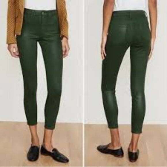 L'Agence Margot High Rise Skinny Jeans in Moss Coated Size 25 - Picture 1 of 11